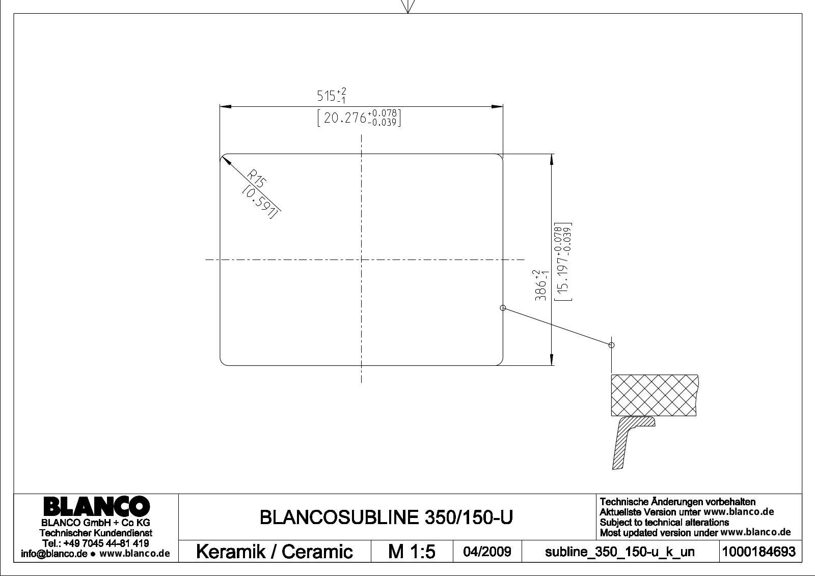 Blanco Subline 350/150-U Service Manual