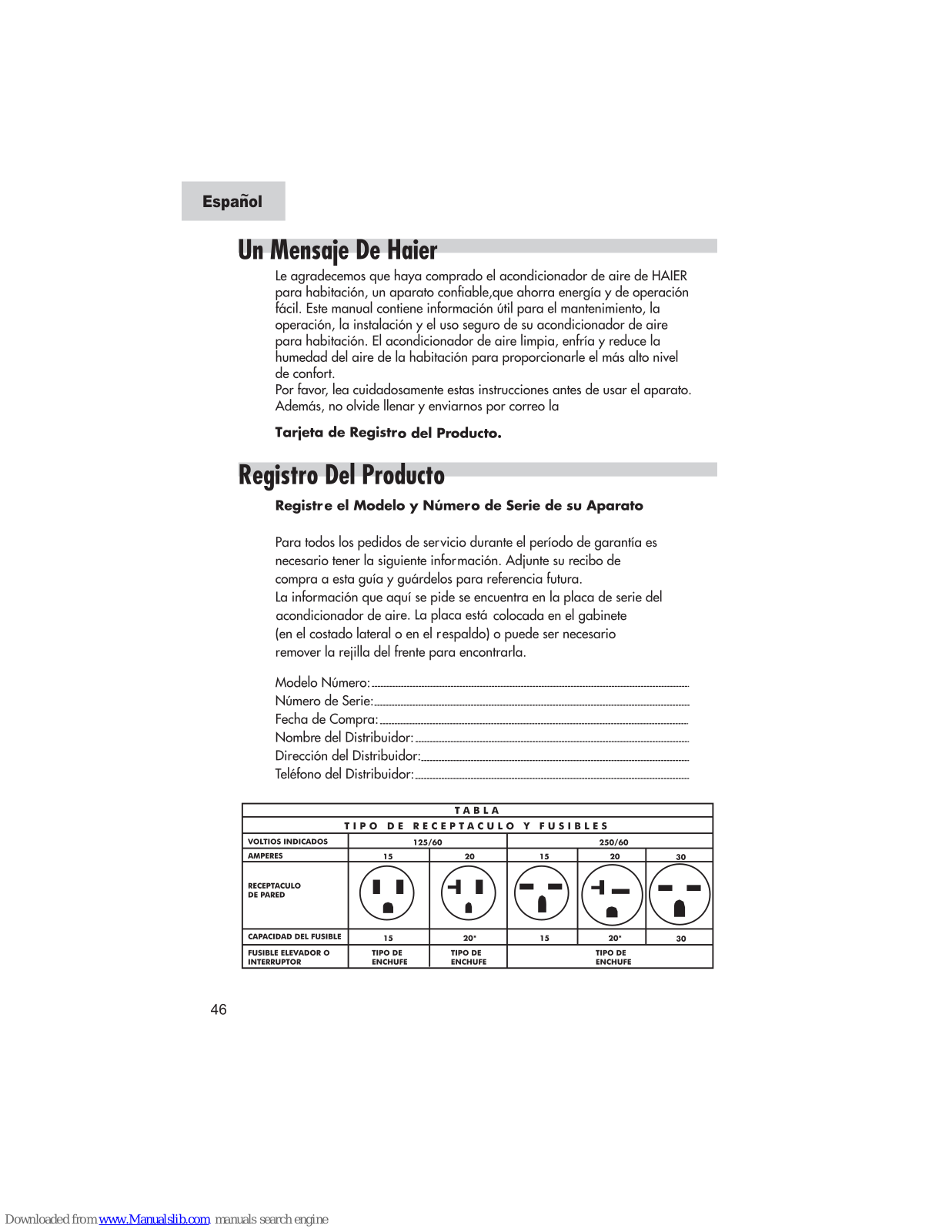 Haier ESA3125 - 12, 000-BTU Energy-Star Window Air Conditioner, ESA3105, HWR12XC5, ESA3125 Manual De Usuario