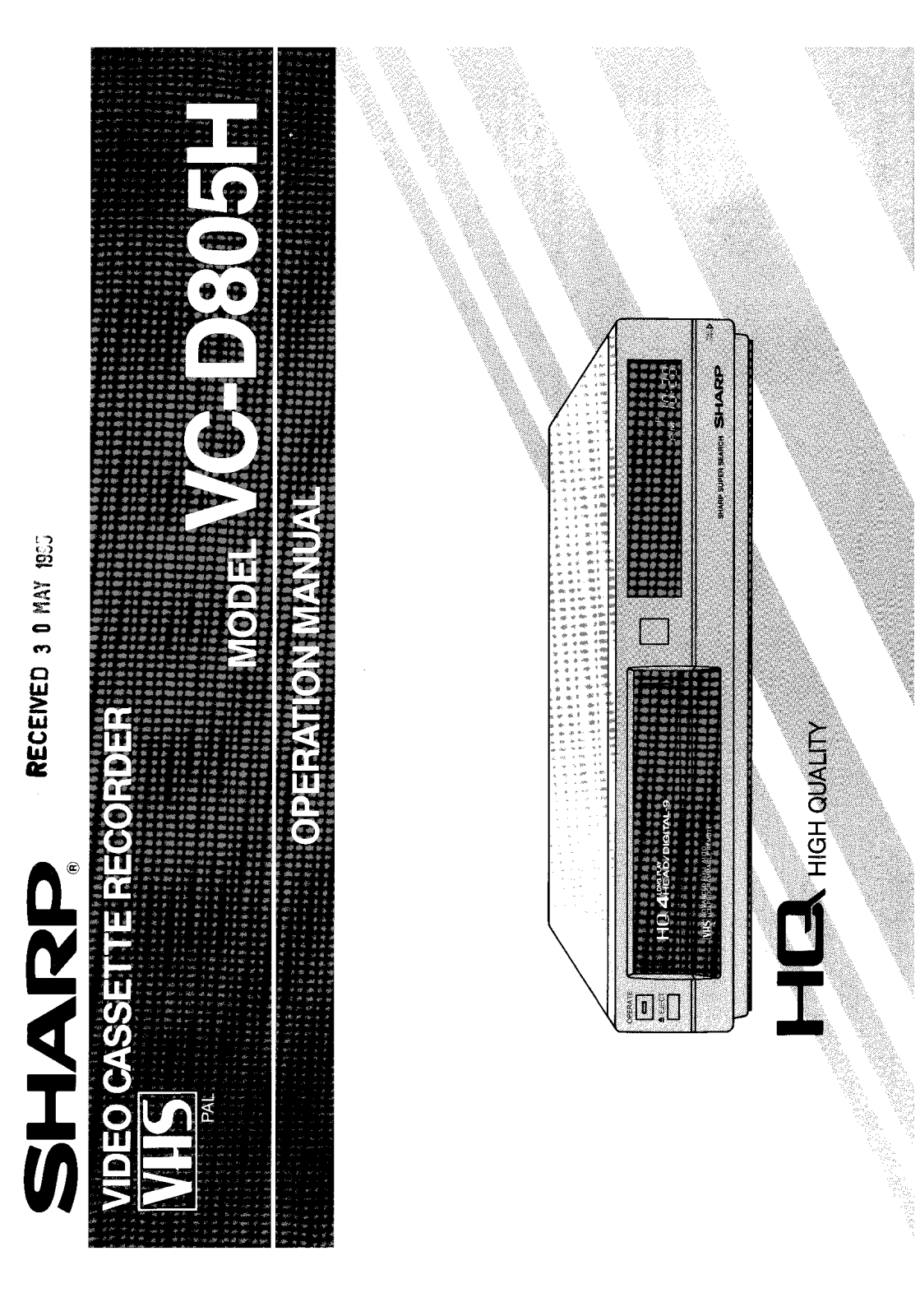 Sharp VCD801H User Manual