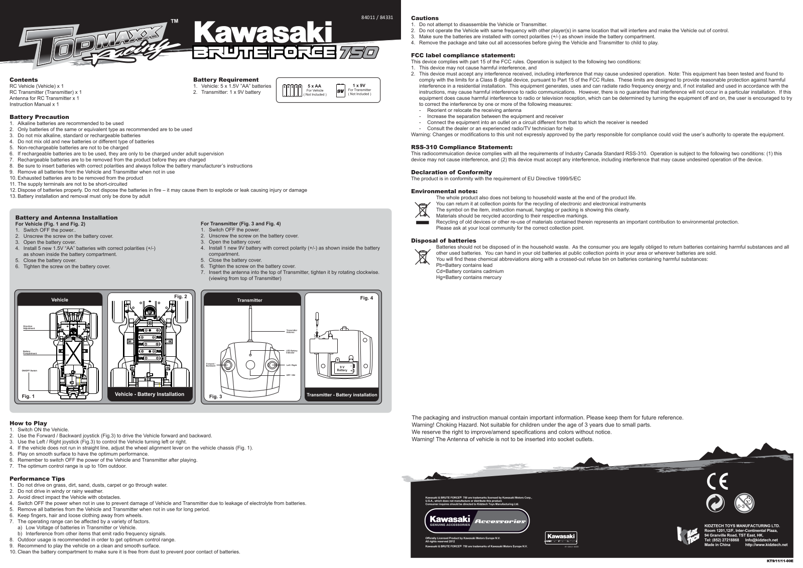 KIDZTECH TOYS 8401119 27MTX User Manual