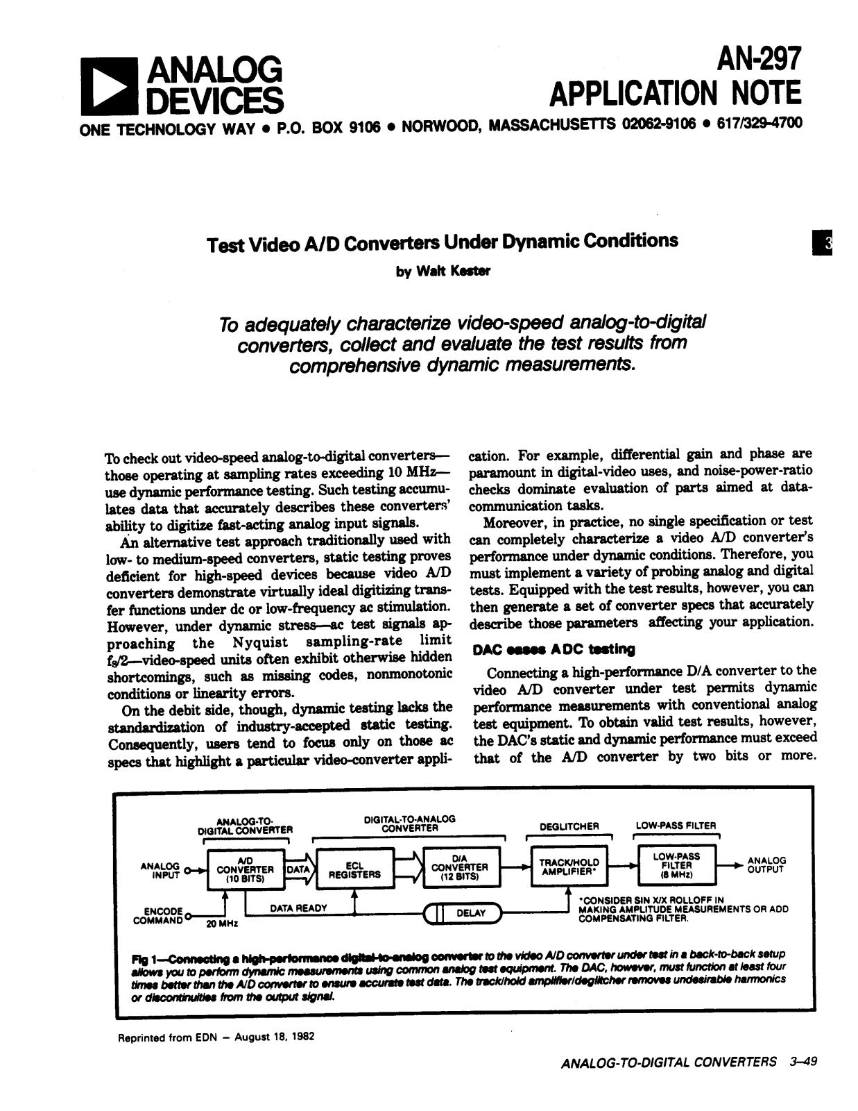 ANALOG DEVICES AN-297 Service Manual