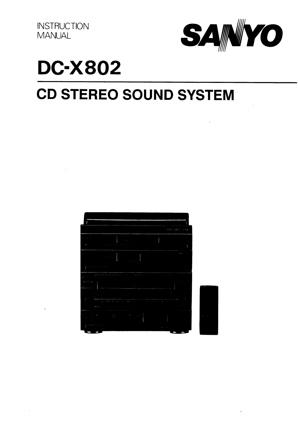 Sanyo DC-X802 Instruction Manual