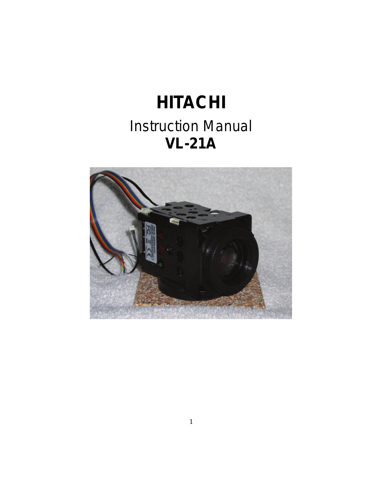 Hitachi vl-21a User Manual