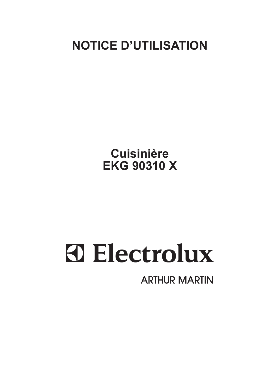 Arthur martin EKG90310K, EKG90310X User Manual