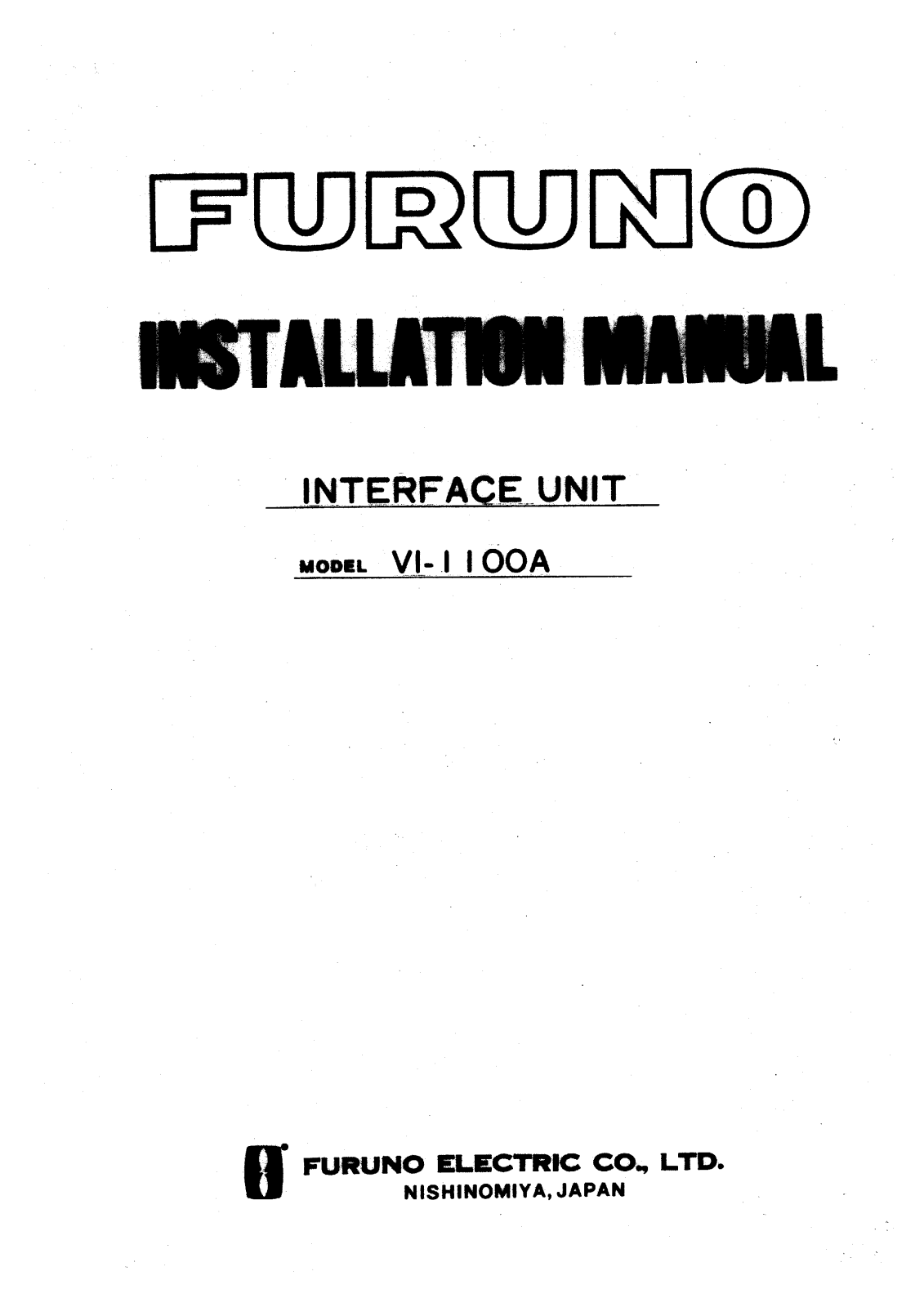 Furuno VI-100A User Manual