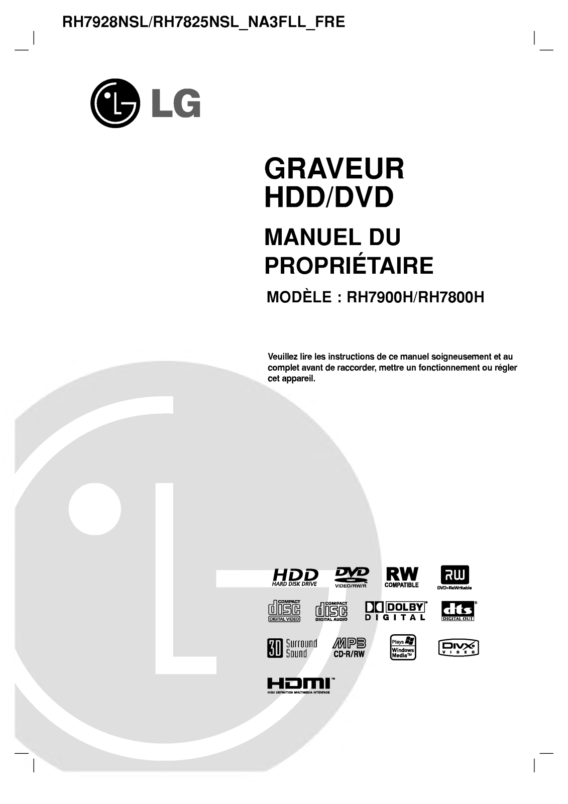LG RH7800H User Manual