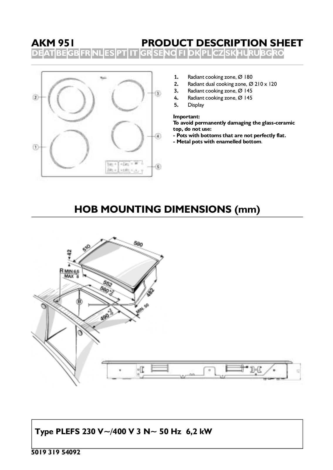 Whirlpool AKM 951/NE/01, AKM 951/G/IX/01 INSTRUCTION FOR USE