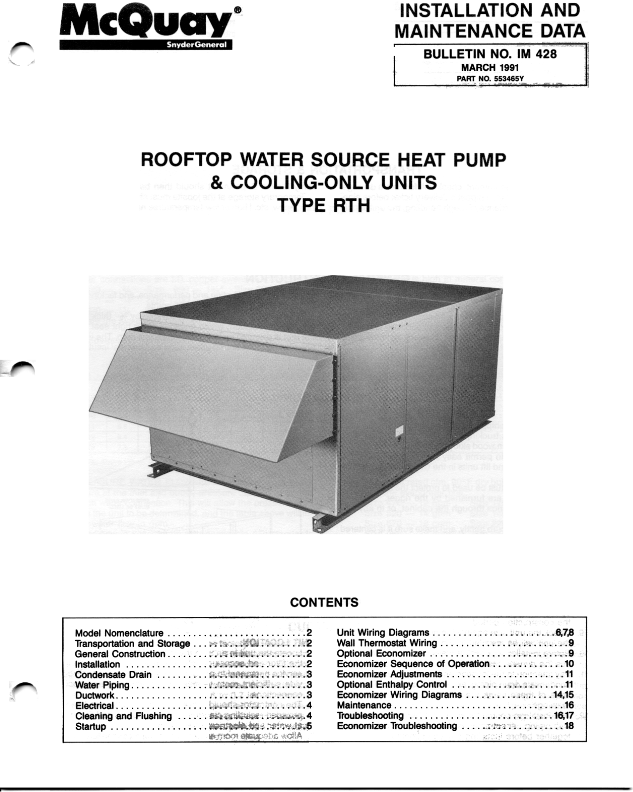 Carnes RTH Installation  Manual