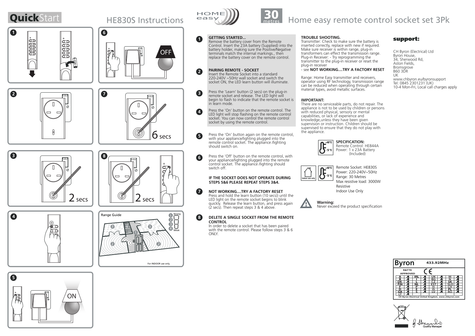 Home Easy HE-830S Installation Instruction