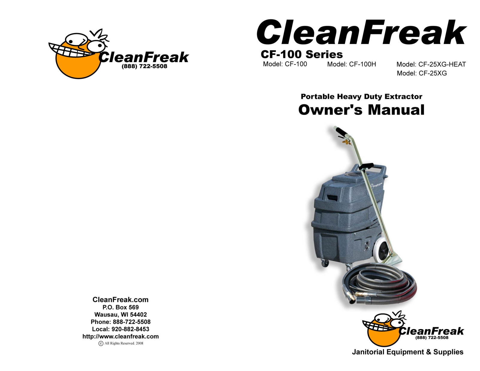 Cleanfreak CF-25XG-HEAT, CF-25XG User Manual