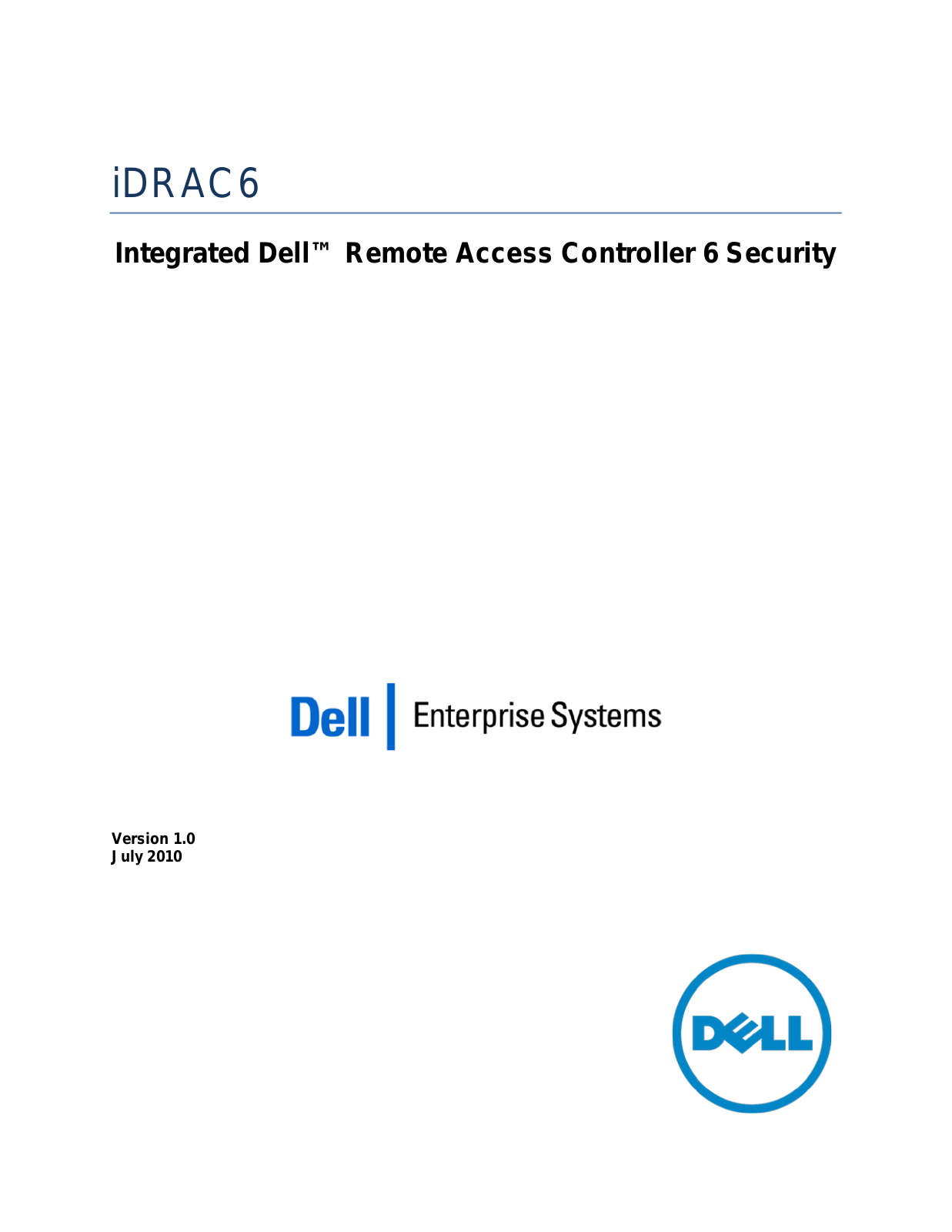 Dell iDRAC6 for Blade Servers Version 3.4 Manual