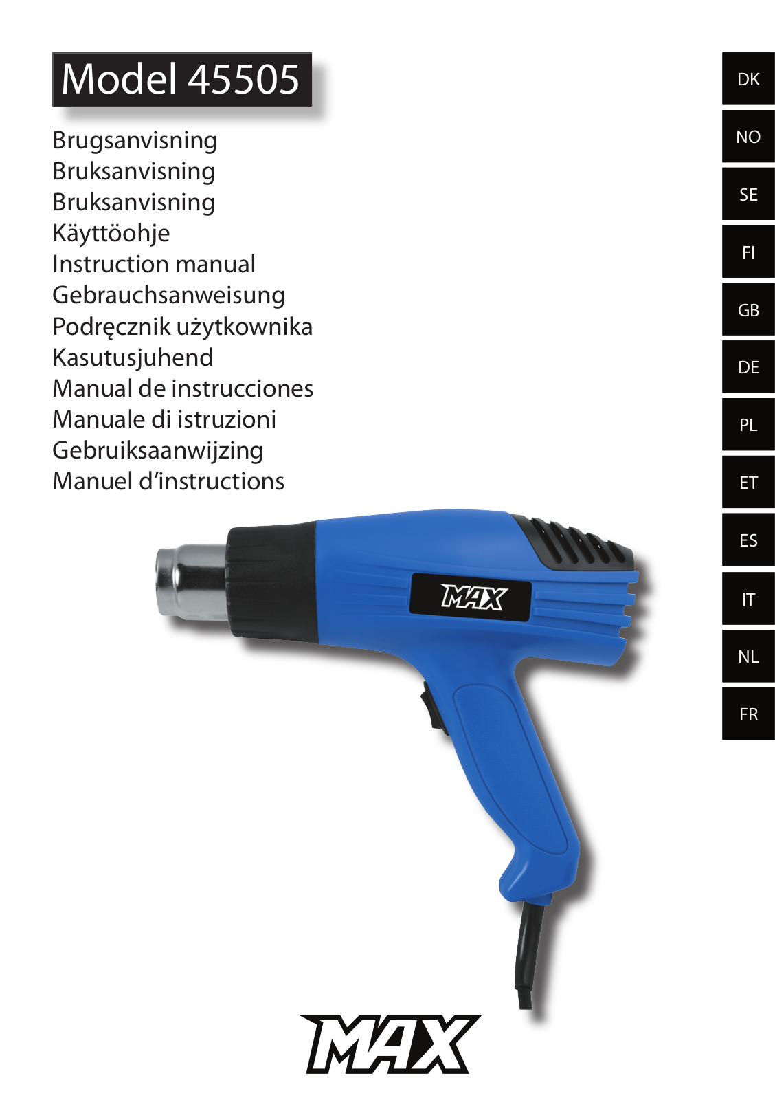 Max 45505 Instruction Manual