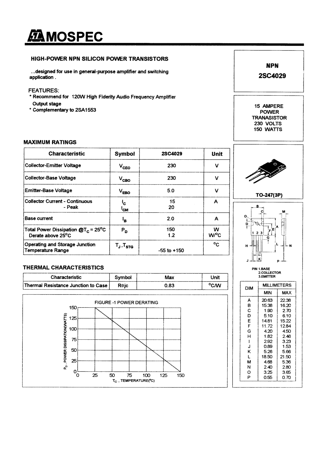 MOSPEC 2SC4029 Datasheet