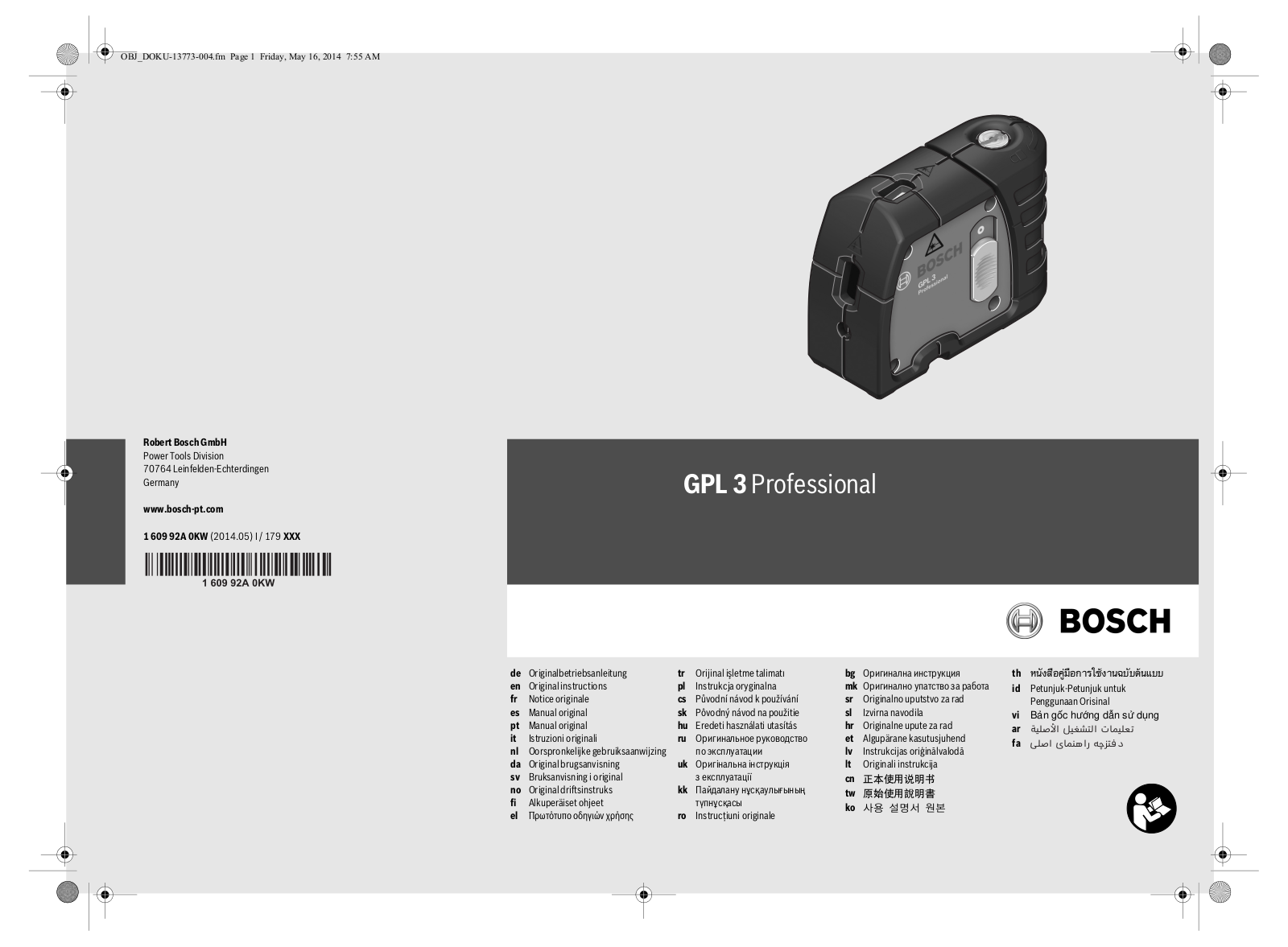 Bosch GPL 3 User Manual