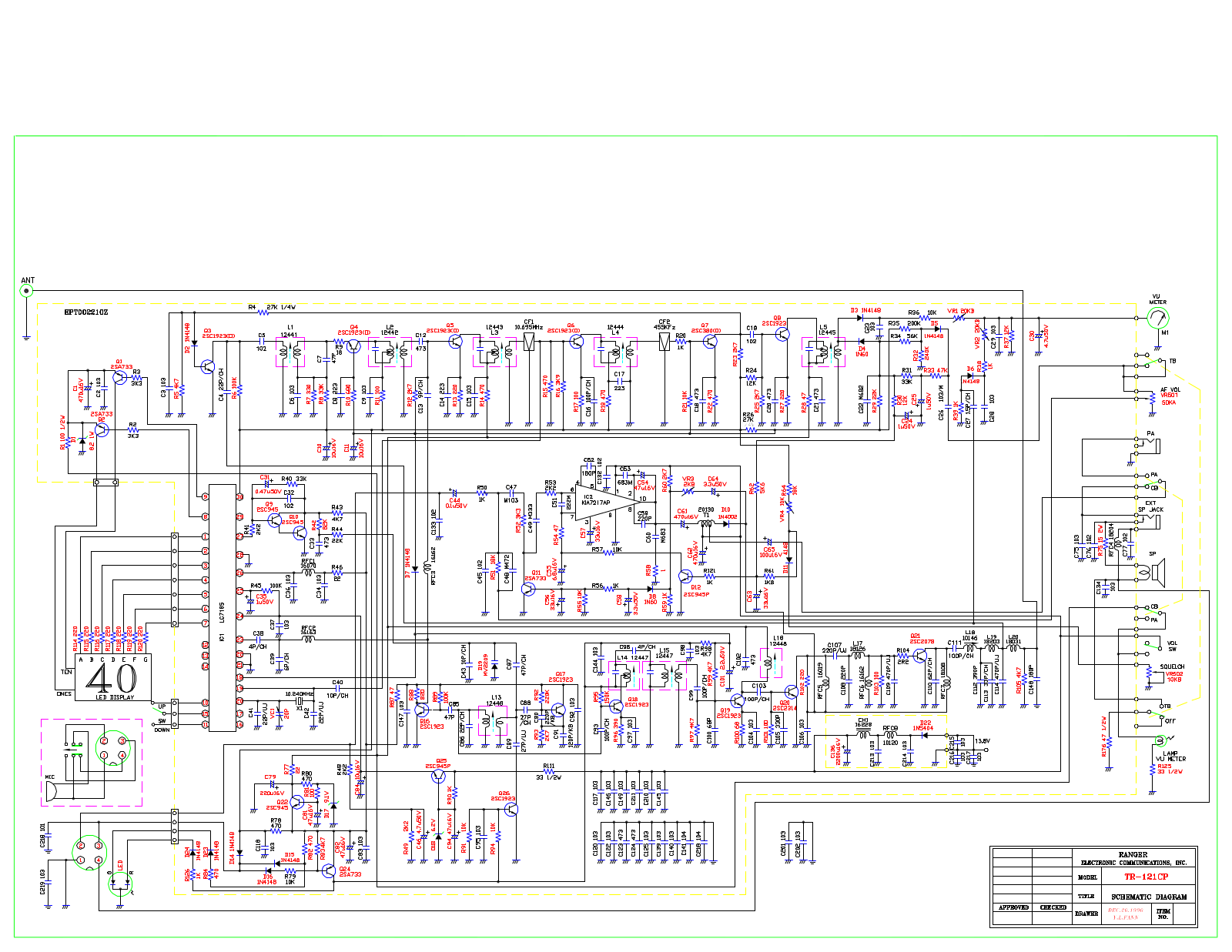 Ranger TR121CP Schematic