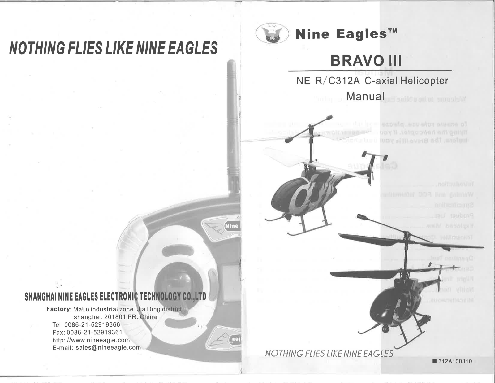 Nine Eagles BRAVO III User guide - ManualMachine.com