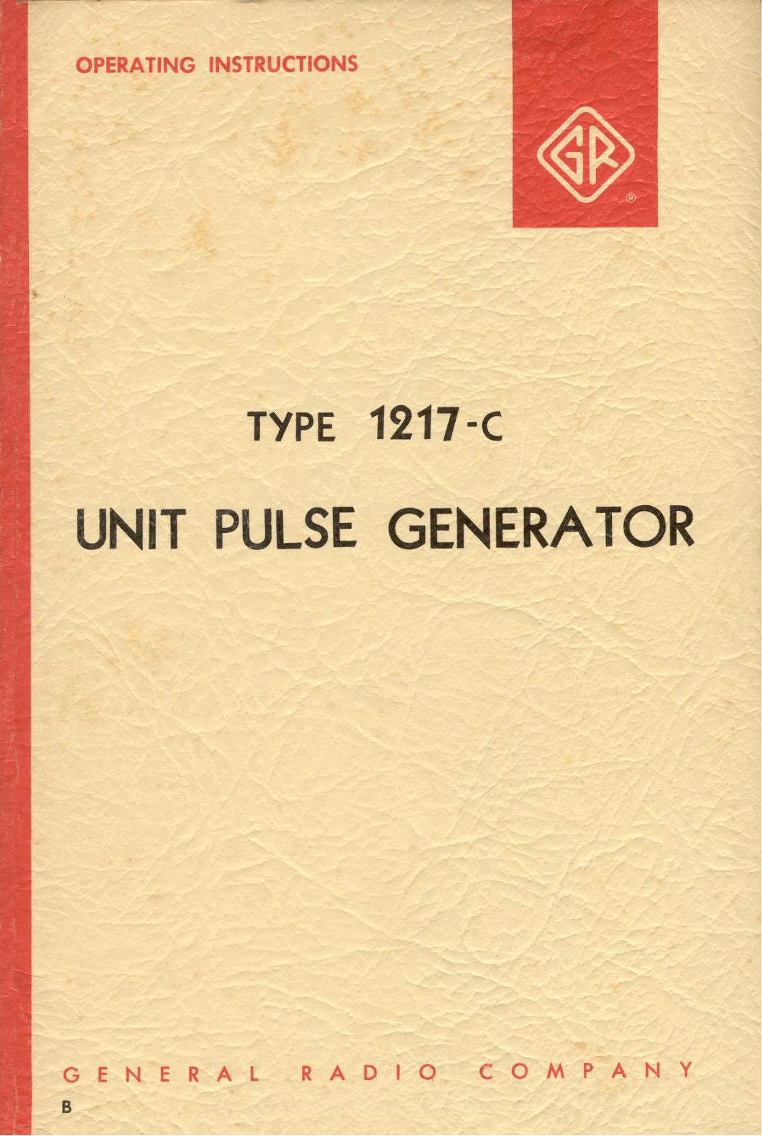General Radio Company 1217-C Service manual