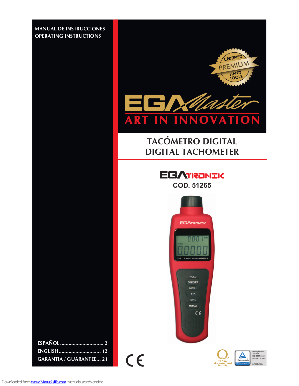 EGAmaster EGAtronik 51265 Operating Instructions Manual