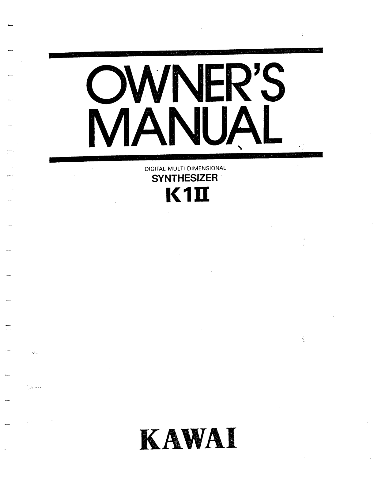 Kawai K1II User Manual