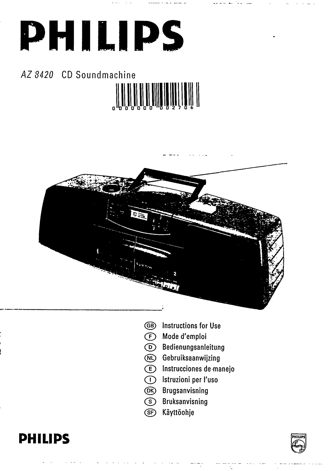 Philips AZ8420/00, AZ8420 User Manual