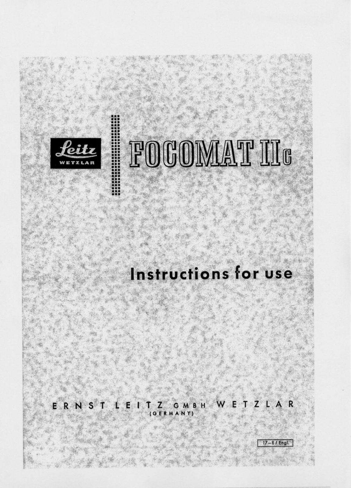 Leitz Wetzlar Focomat IIc Instructions - ManualMachine.com