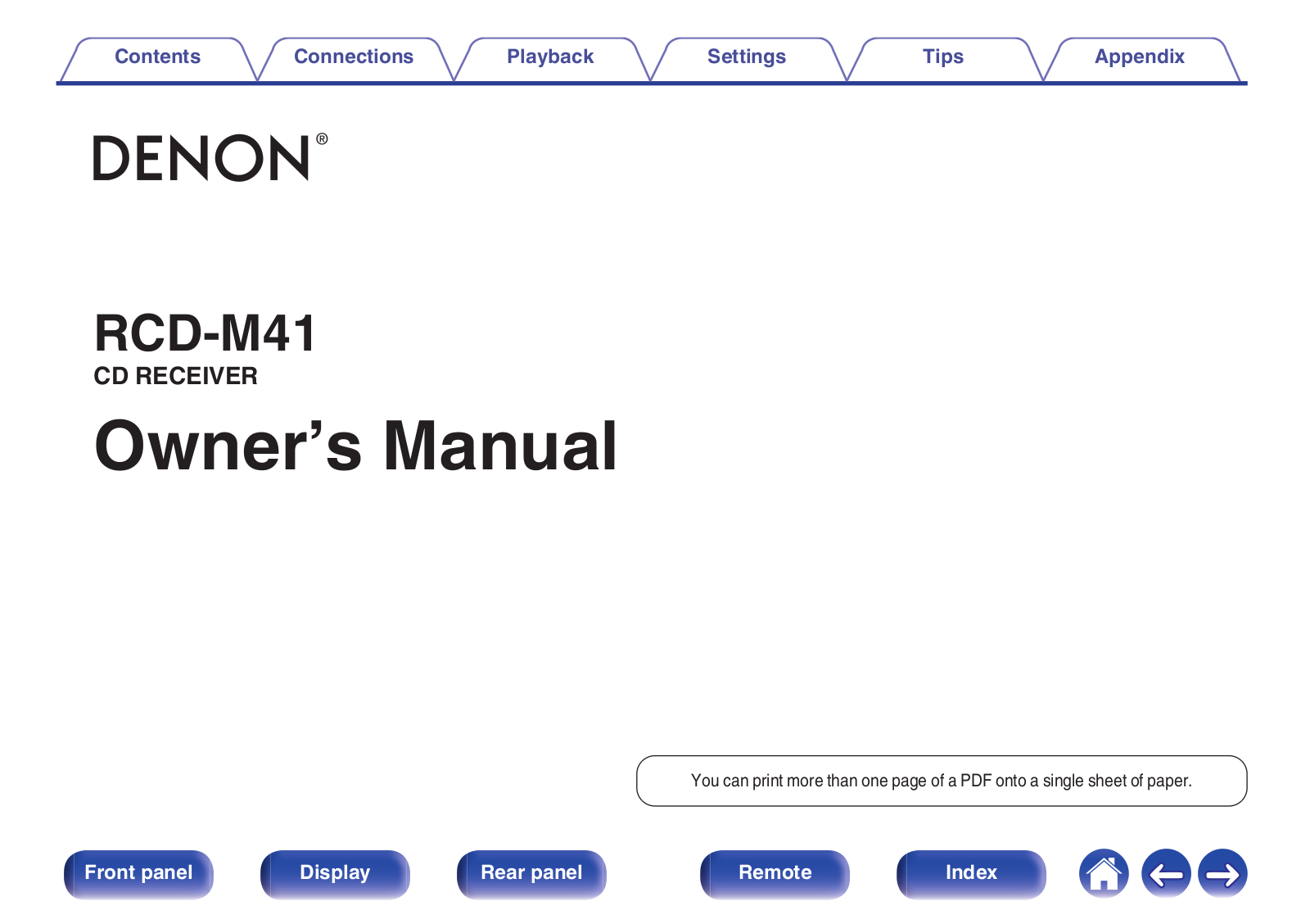 Denon RCD-M41 Owner's Manual