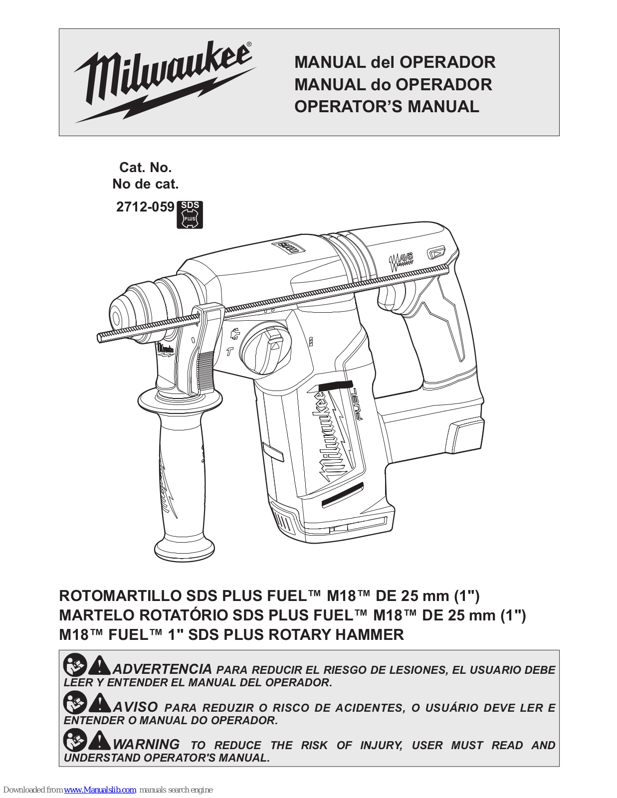 Milwaukee 2712-059, 2715-059 Operator's Manual