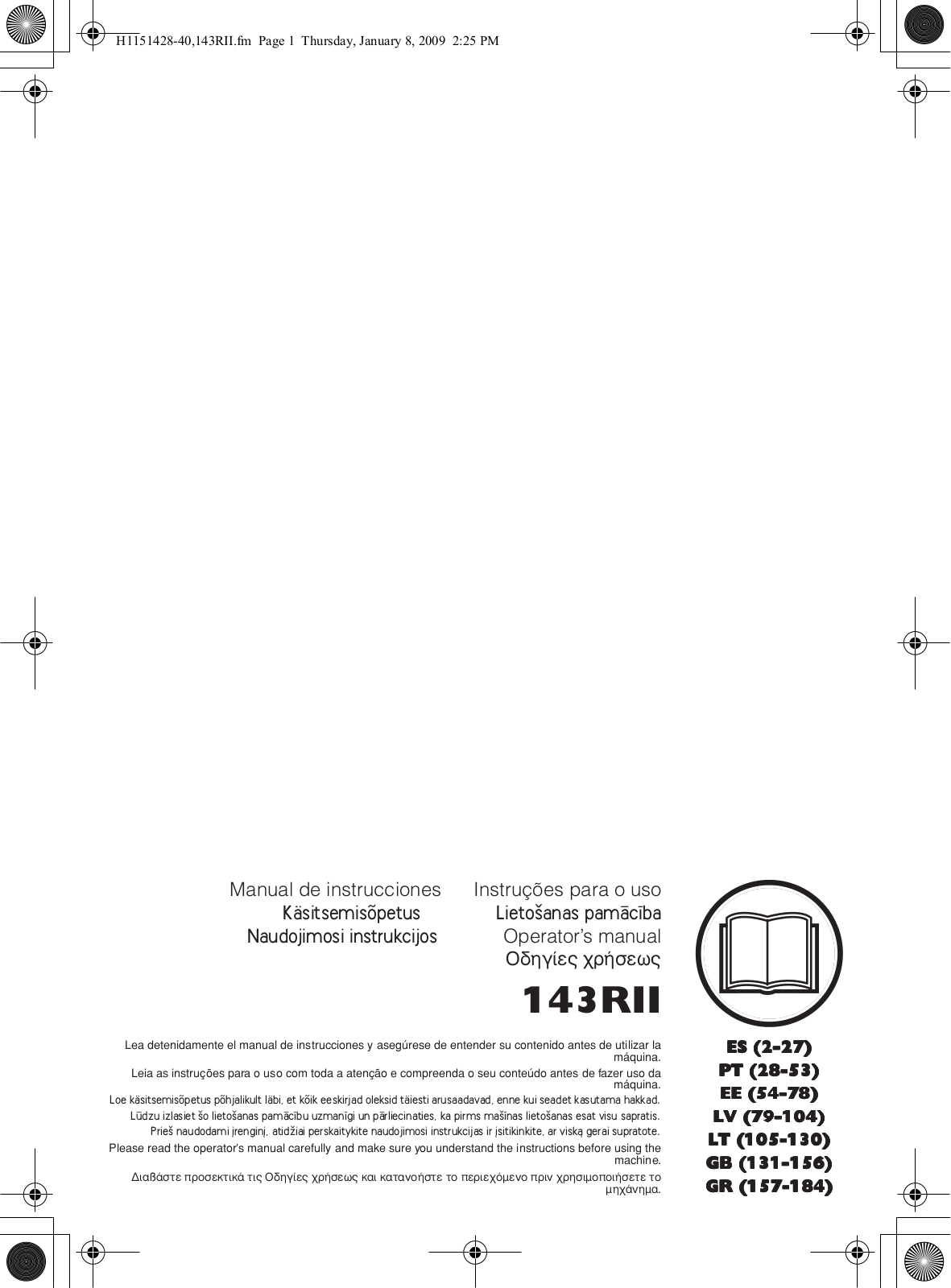 Husqvarna 143 R II User Manual