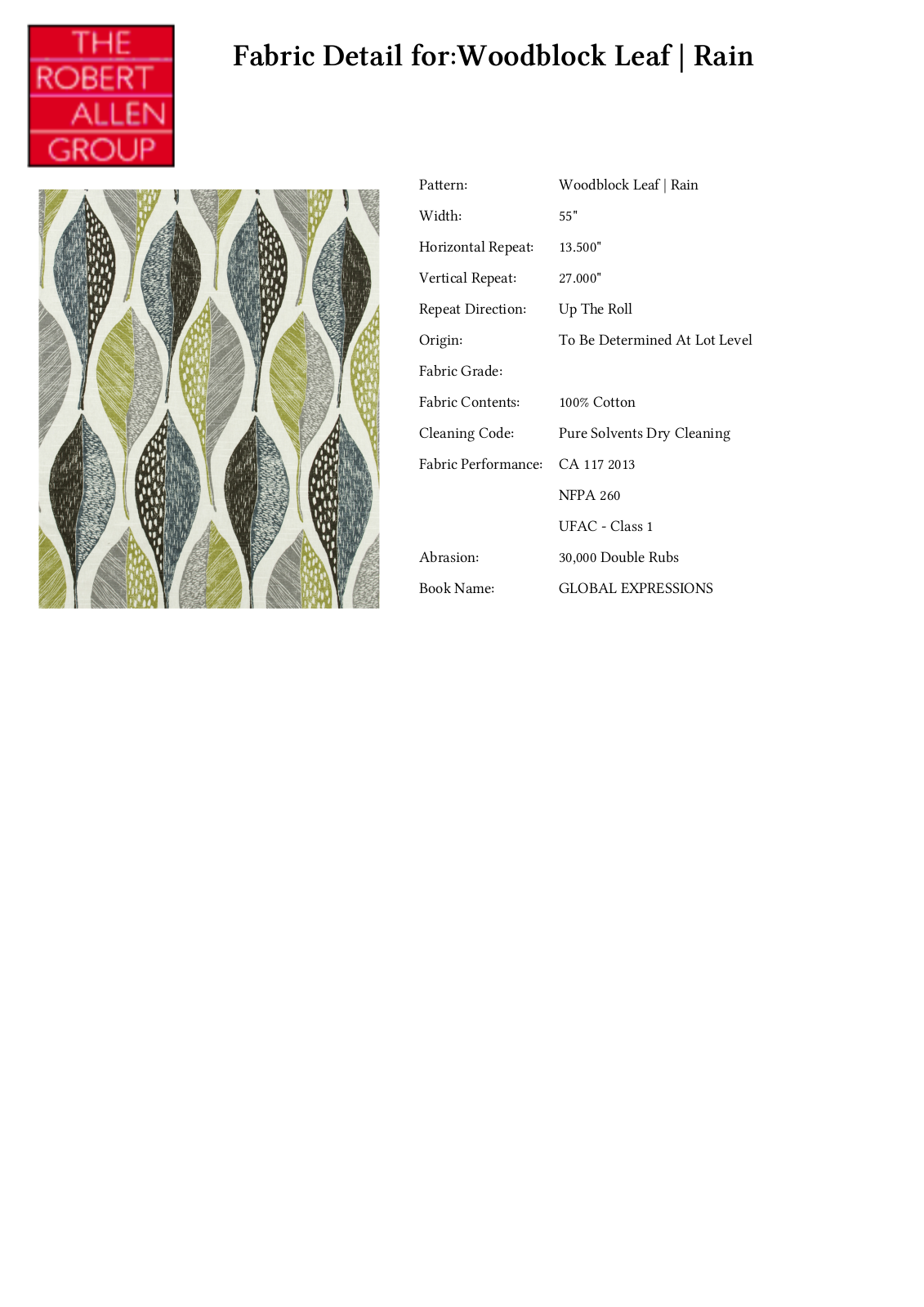 Robert Allen RALF1813 Specifications - ManualMachine.com