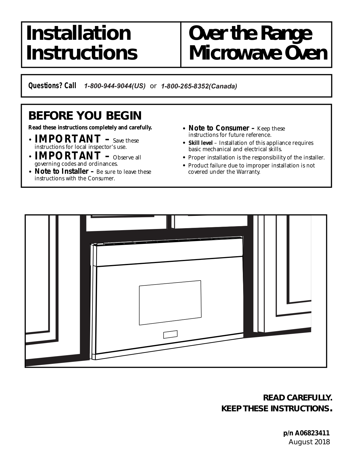 Frigidaire UMV1422US Installation Guide