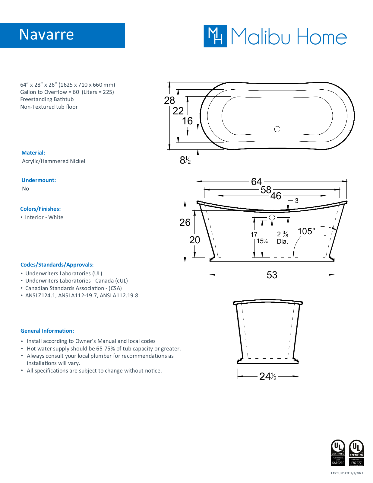 Malibu Home MLHM1352 Specifications - ManualMachine.com