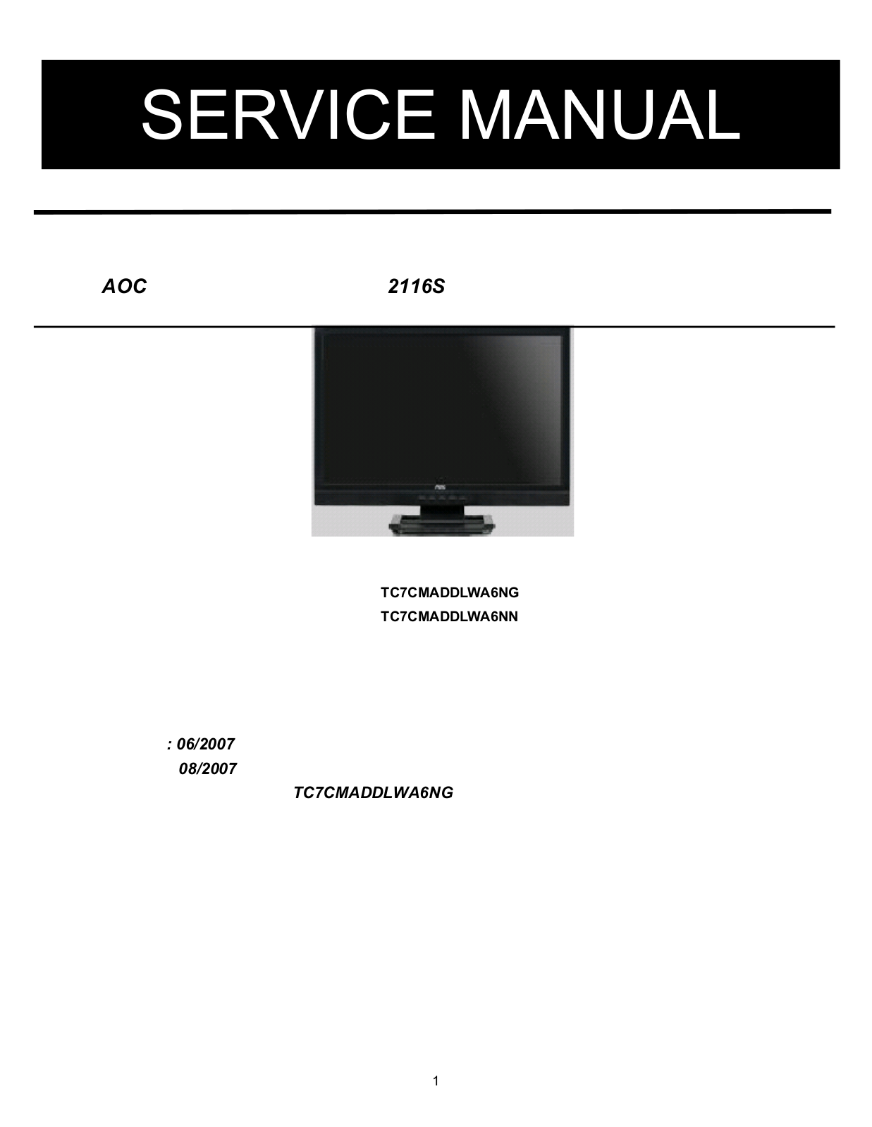 AOC 2116S Schematic