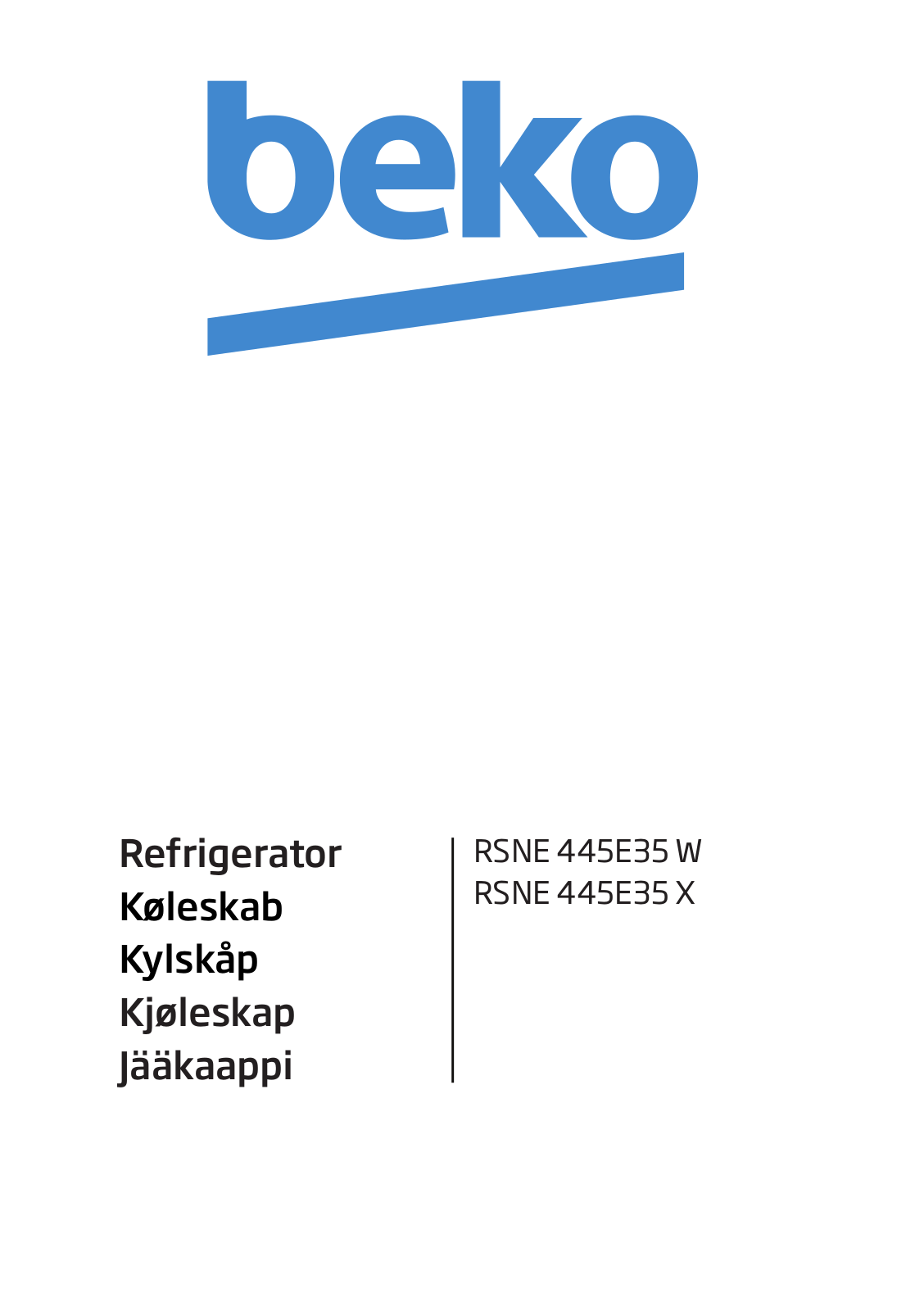 Beko RSNE 445E35 W, RSNE 445E35 X User manual