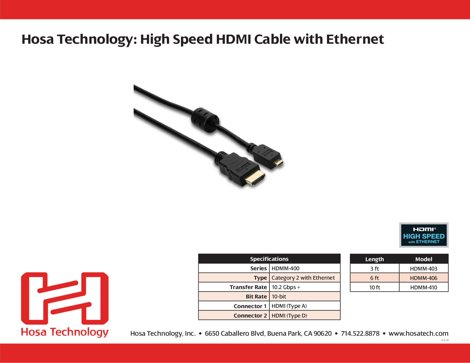 Hosa HDMM-406 User Manual