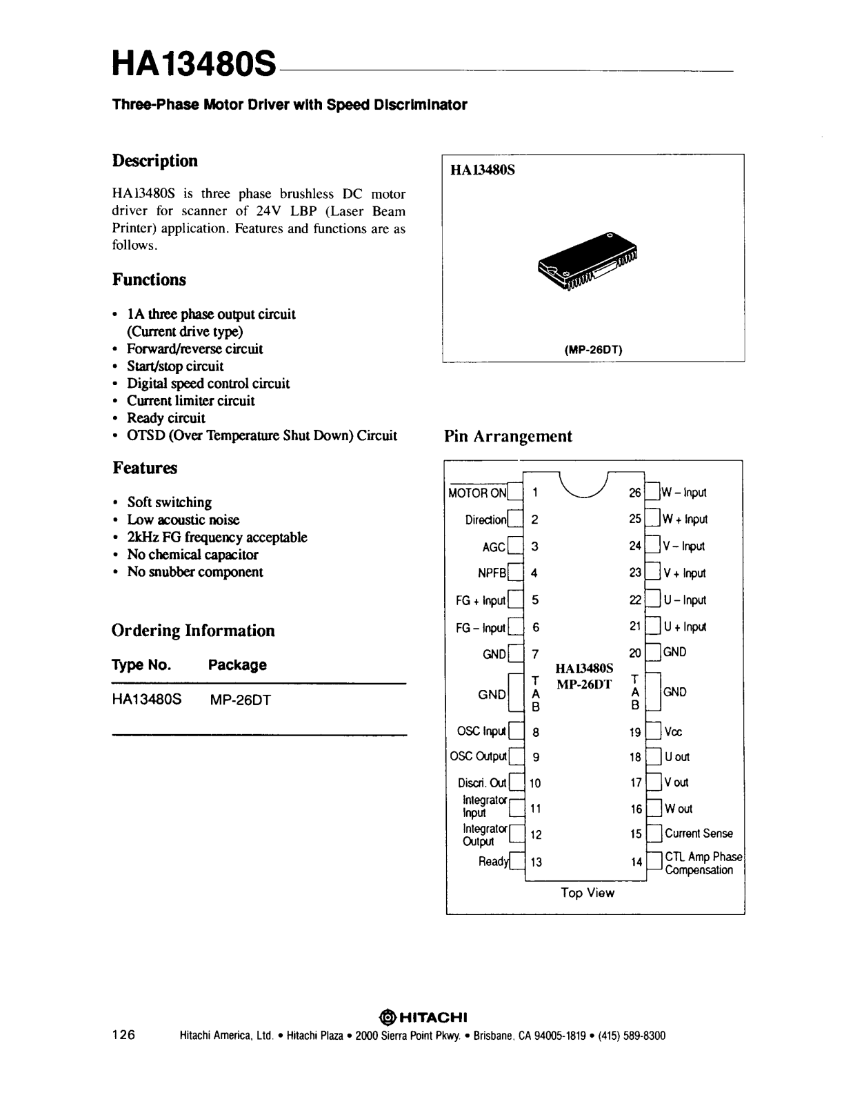 HIT HA13480S Datasheet