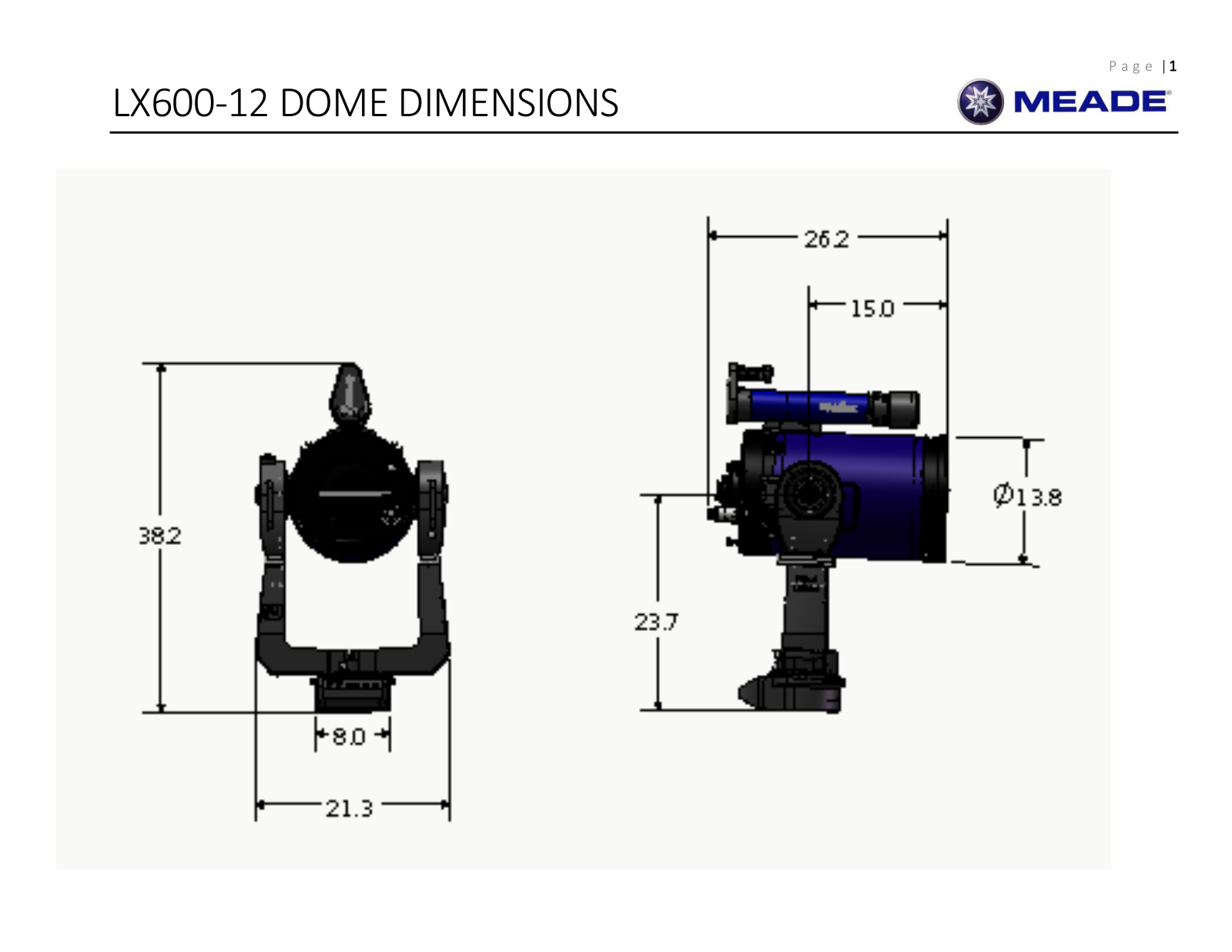 Meade LX600 -12 Dimensions - ManualMachine.com