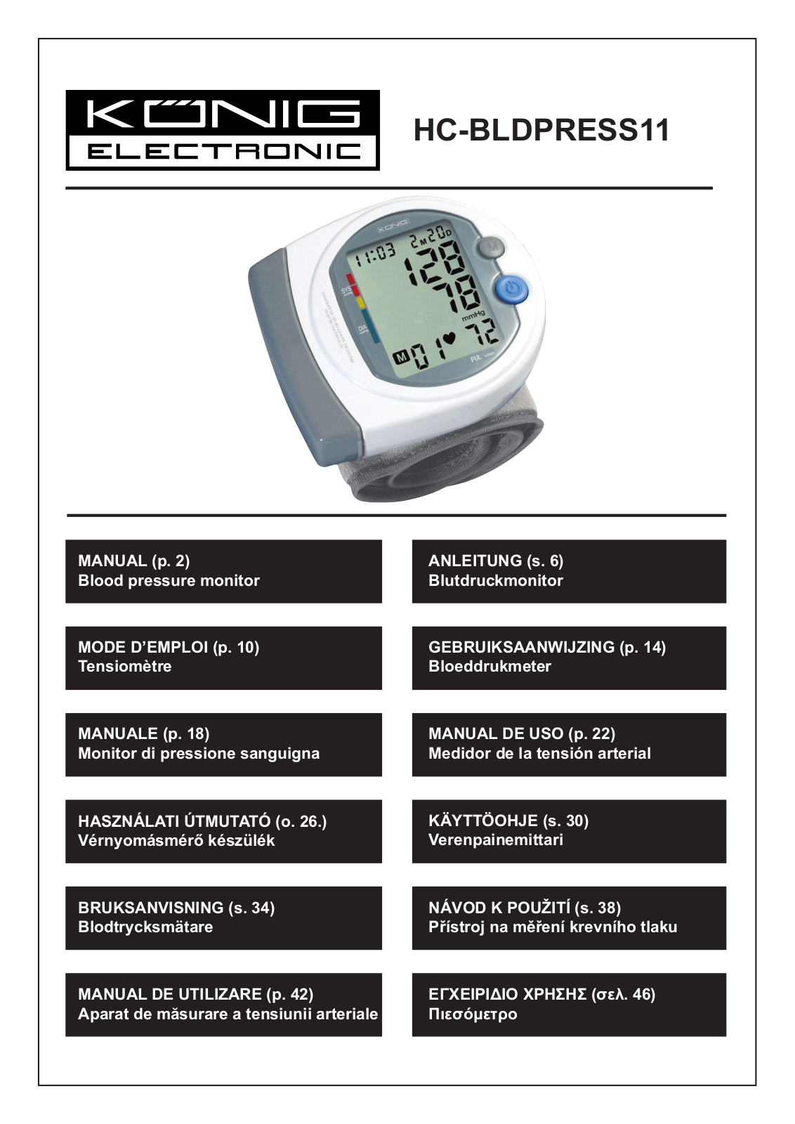 König HC-BLDPRESS11 User Manual