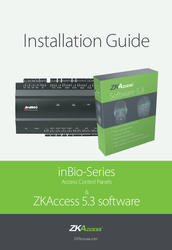 ZKAccess USinBio460PRO Installation Guide