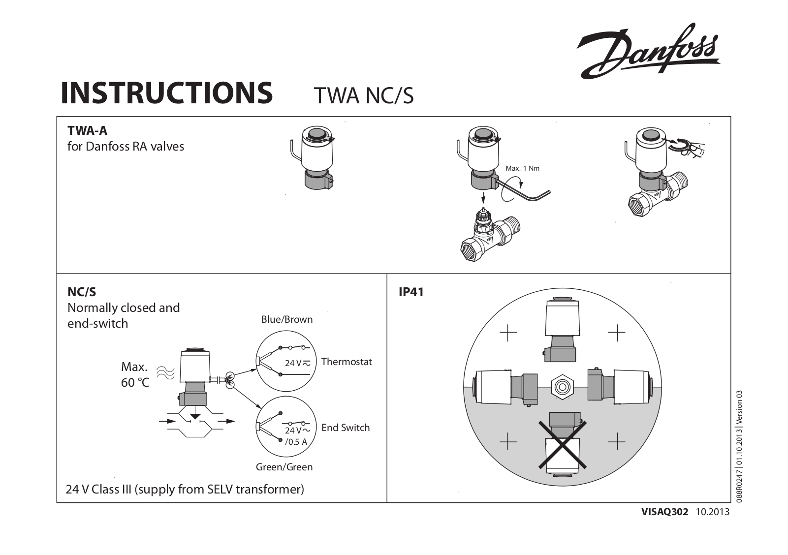 Danfoss TWA-A, NC/S Installation guide