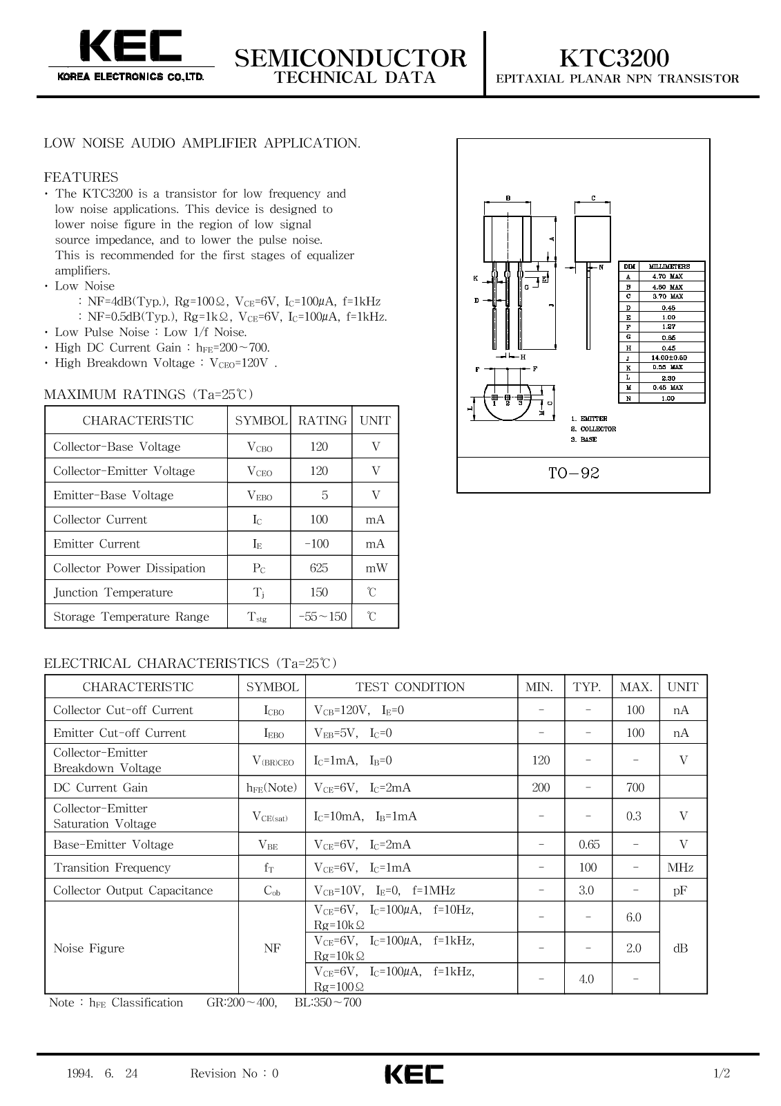 KEC KTC3200 Datasheet