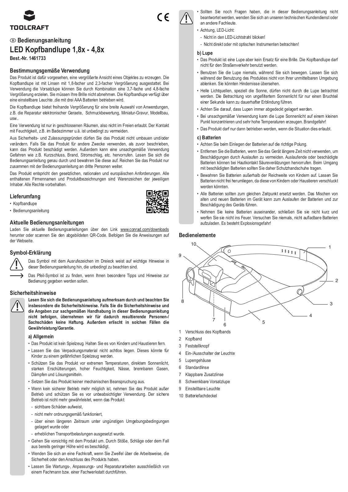 TOOLCRAFT 1461733 Instructions