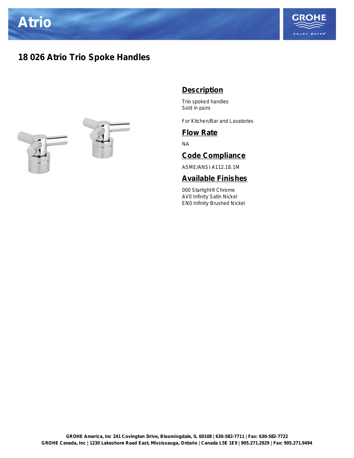 GROHE GRH3130 Specifications - ManualMachine.com