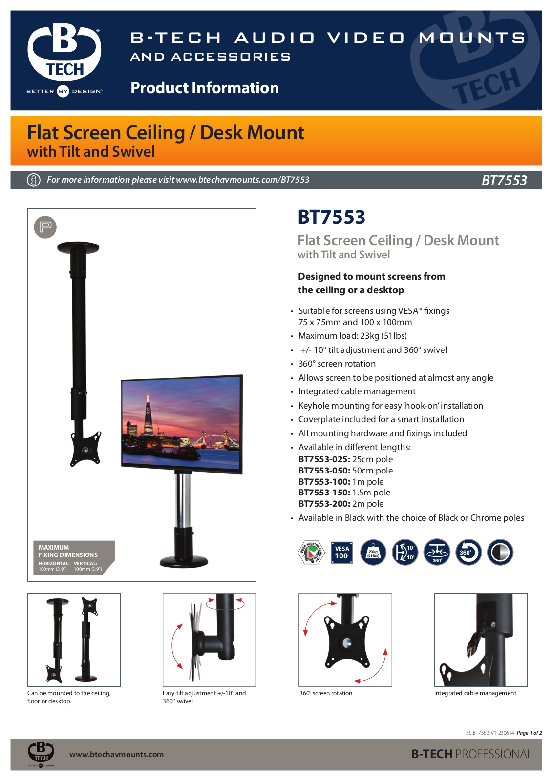 B-TECH BT7553-100/BB, BT7553-025/BB Datasheet