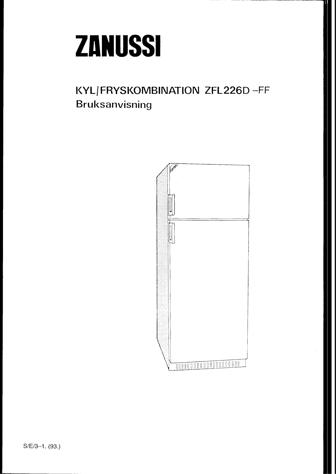 Zanussi ZFL226DFF User Manual