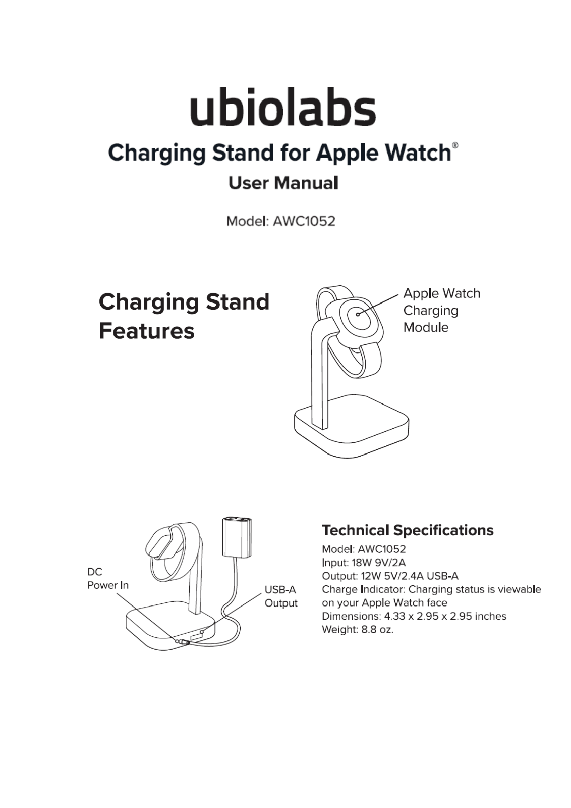 Ubio Labs AWC1052 User Manual