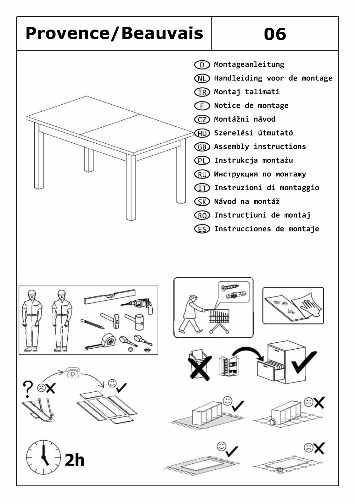 Home affaire PROVENCE 06 Assembly instructions