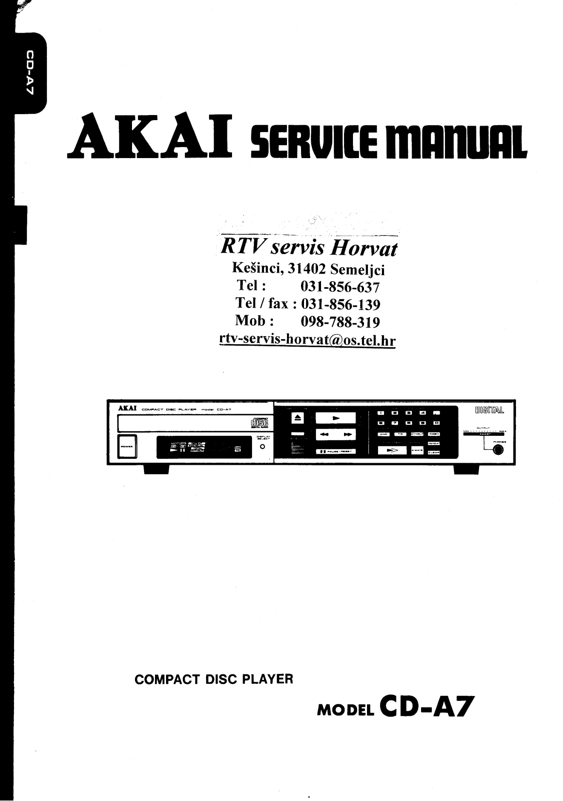 Akai CDA-7 Service manual