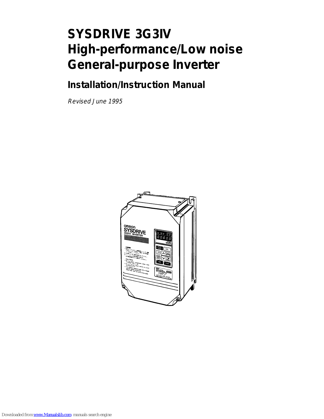 Omron SYSDRIVE 3G3IV Installation Instructions Manual