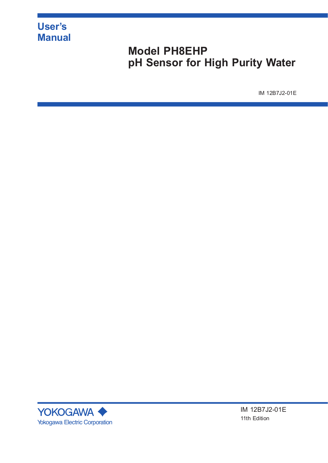 YOKOGAWA PH8EHP User Manual