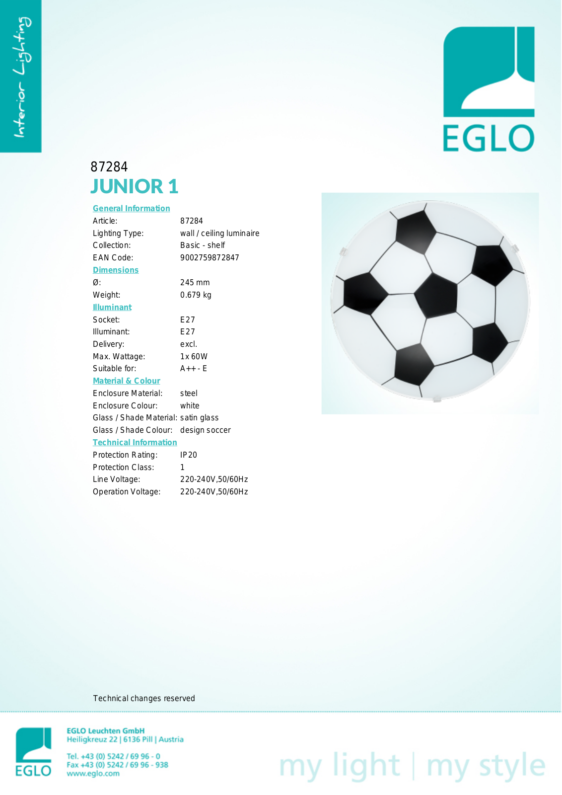 Eglo 87284 Service Manual